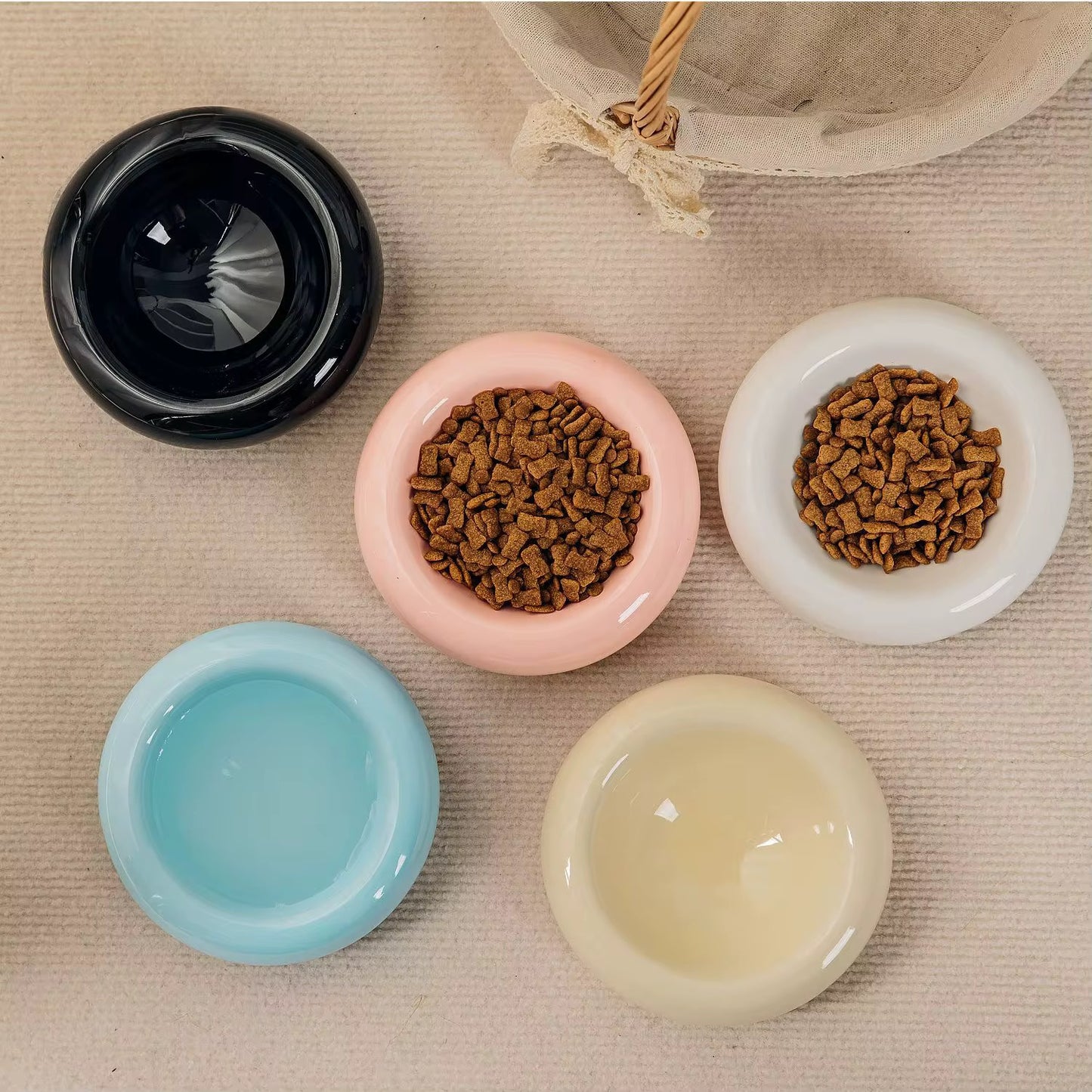Ceramic Anti-Tumble Cat Bowl