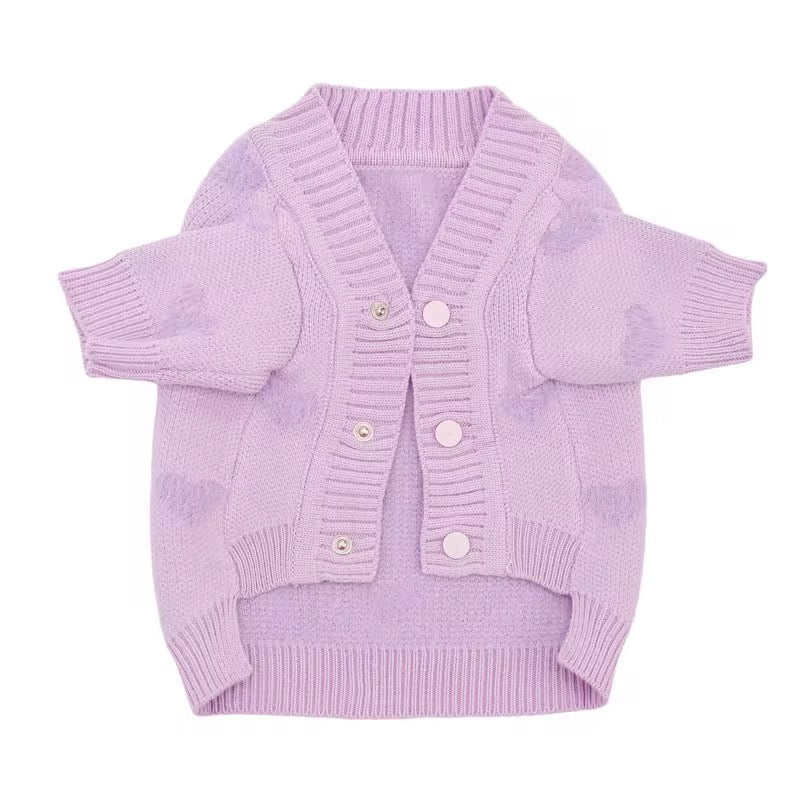 Purr-fectly Cozy Lavender Knit Cardigan