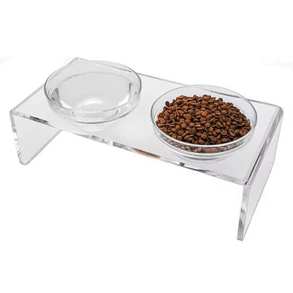 Acrylic Cat Feeding Station